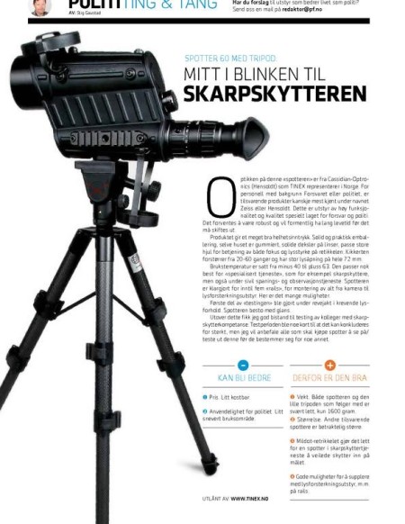 Article about Spotter 60 in Norwegian Police Forum